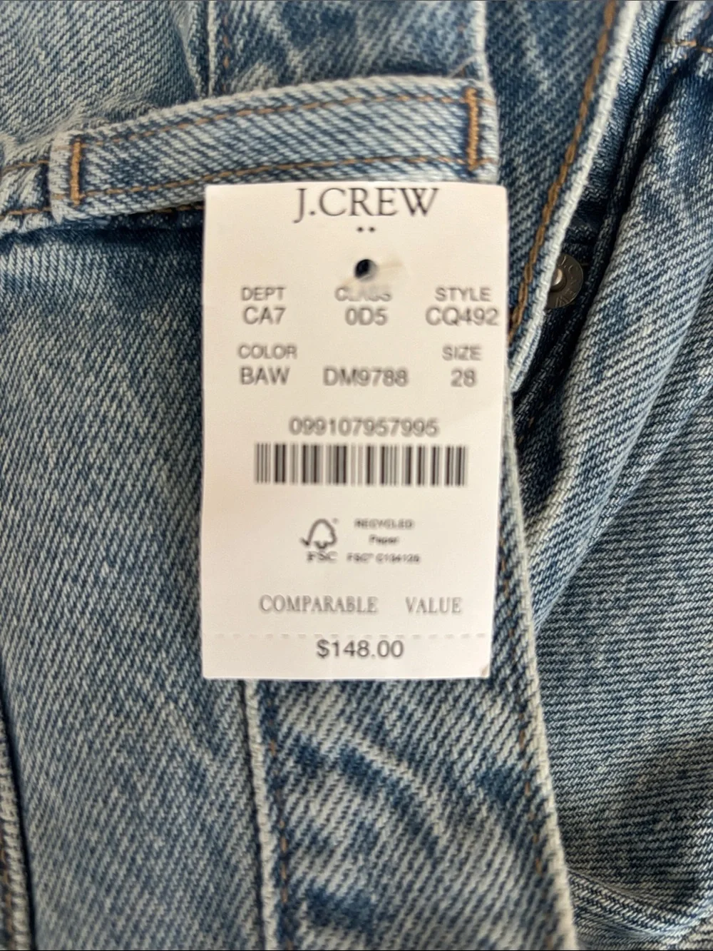 NEW J.Crew 90’s vintage baggy jeans Size 28 #denim 100% cotton